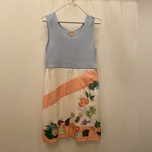 SOLD St. John’s Bay Woven Knit Top with Rampage Satin Embroidered Foliage Skirt